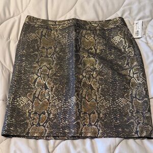Worthington Gold and Black Snake Print Mini Skirt